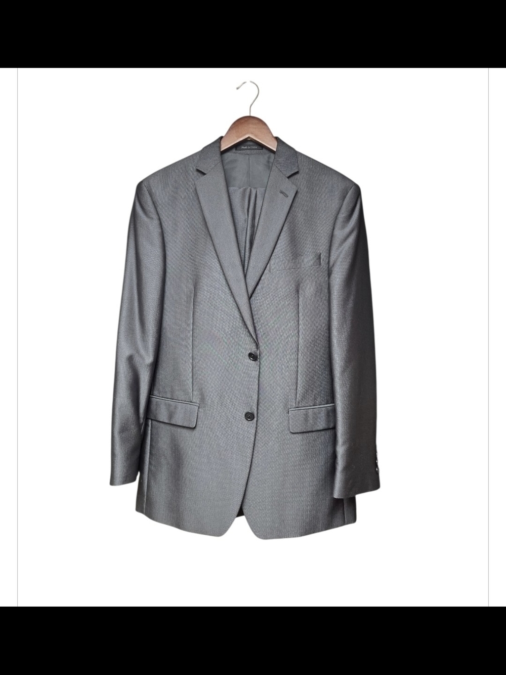 Calvin Klein Men's Gray Two-Button Suit Blazer